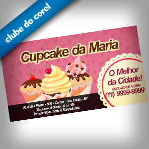 Cartão de Visita Cupcake Clube do Corel