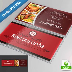 Cartão de Visita Restaurante Modelo Pronto Clube do Corel