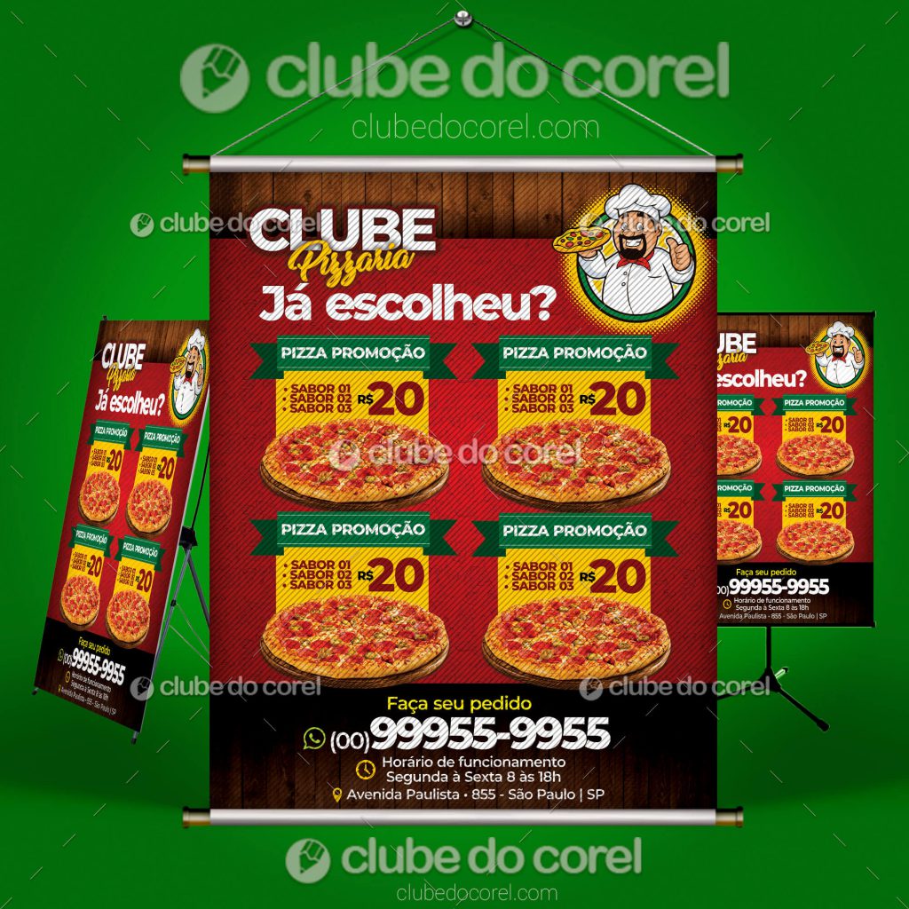 Banner Pizzaria Modelo Pronto Clube do Corel Imagem 01 Banner Pizzaria Modelo Pronto Clube do Corel Imagem 01