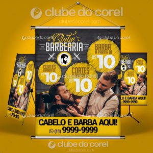 Banner Barbearia Modelo Pronto Clube do Corel 01