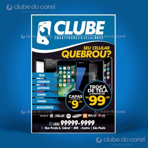 Panfleto Conserto Smartphone e Celular Clube do Corel 01
