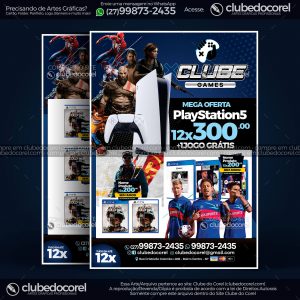 Encarte A4 Loja Games Playstation PS5 PS6 Modelo Pronto Clube do Corel 01