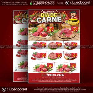 Encarte Supermercado Dia de Carne Modelo Editavel CDR PDF Clube do Corel 01