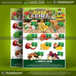 Encarte Supermercado Dia de Feira Modelo Editavel CDR PDF Clube do Corel 01