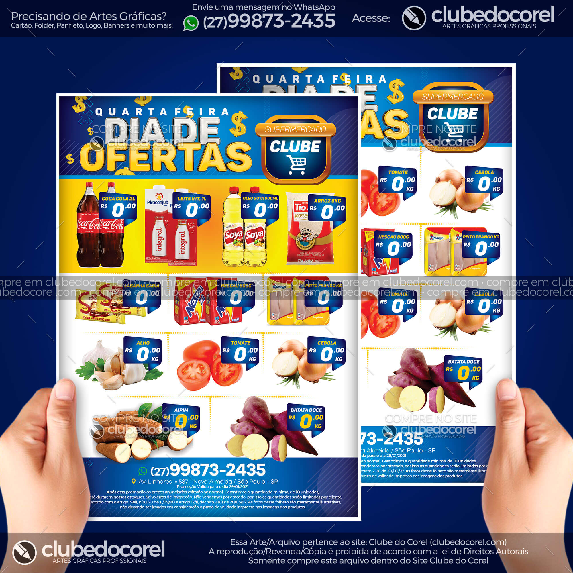 Encarte Supermercado Dia de Ofertas Modelo Editavel CDR PDF Clube do Corel 03