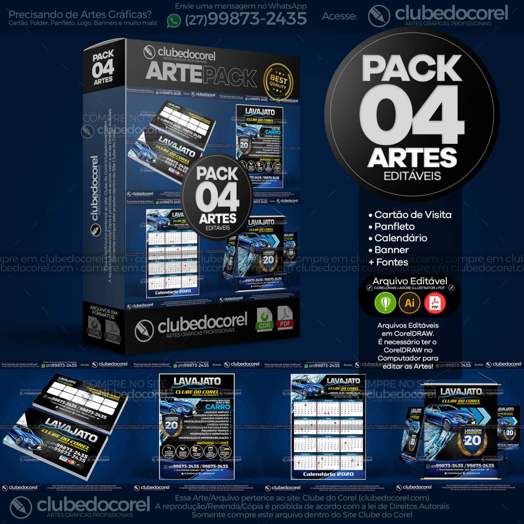 Pacote Artes Lava Jato Cartao Panfleto Calendario Banner Modelo Editavel COrelDRAW Illustrator PDF CLube do COrel CDR AI PDF 03 Pacote Artes Lava Jato Cartao Panfleto Calendario Banner Modelo Editavel COrelDRAW Illustrator PDF CLube do COrel CDR AI PDF 03