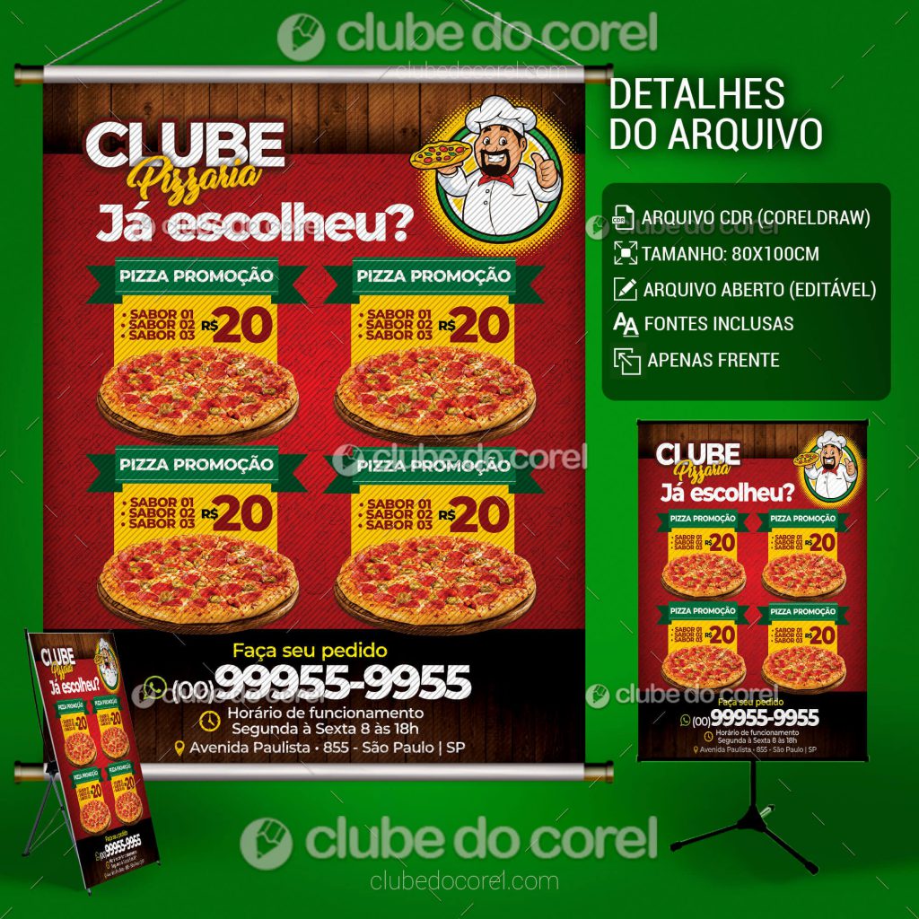 Banner Pizzaria Modelo Pronto Clube do Corel Imagem 02 Banner Pizzaria Modelo Pronto Clube do Corel Imagem 02