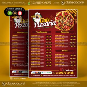 Cardapio Pizzaria 03 Pizza e Lanches Moderno CDR AI PDF 01