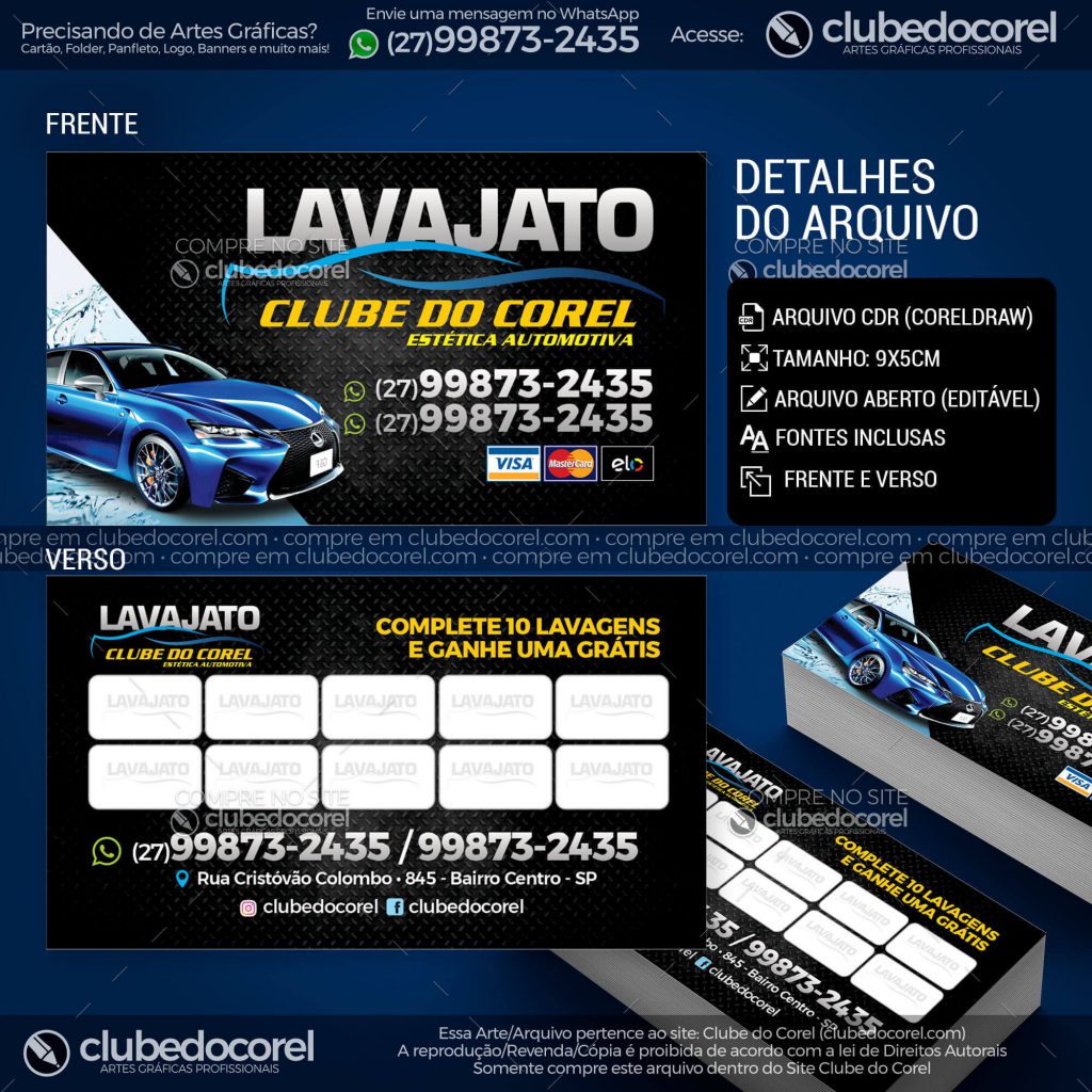 Cartao de Visita Lava Jato modelo Pronto COrelDRAW 1 Cartao de Visita Lava Jato modelo Pronto COrelDRAW 1