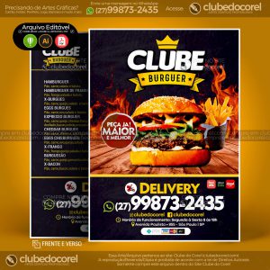 Panfleto Flyer Hamburguer Gourmet CDR AI PDF 01 Clube do Corel 01
