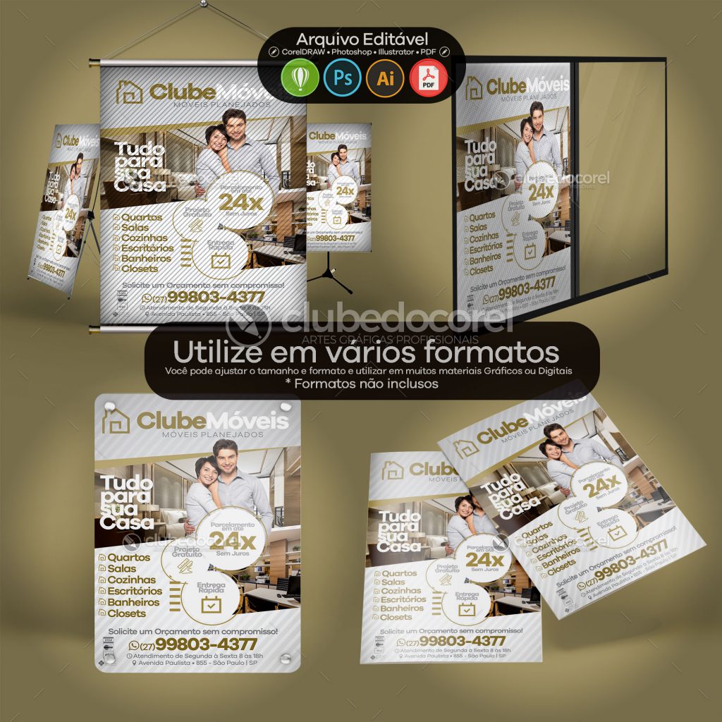 Panfleto Flyer Banner Moveis Planejados Marcenaria 02 04 Clube do Corel Panfleto Flyer Banner Moveis Planejados Marcenaria 02 04 Clube do Corel