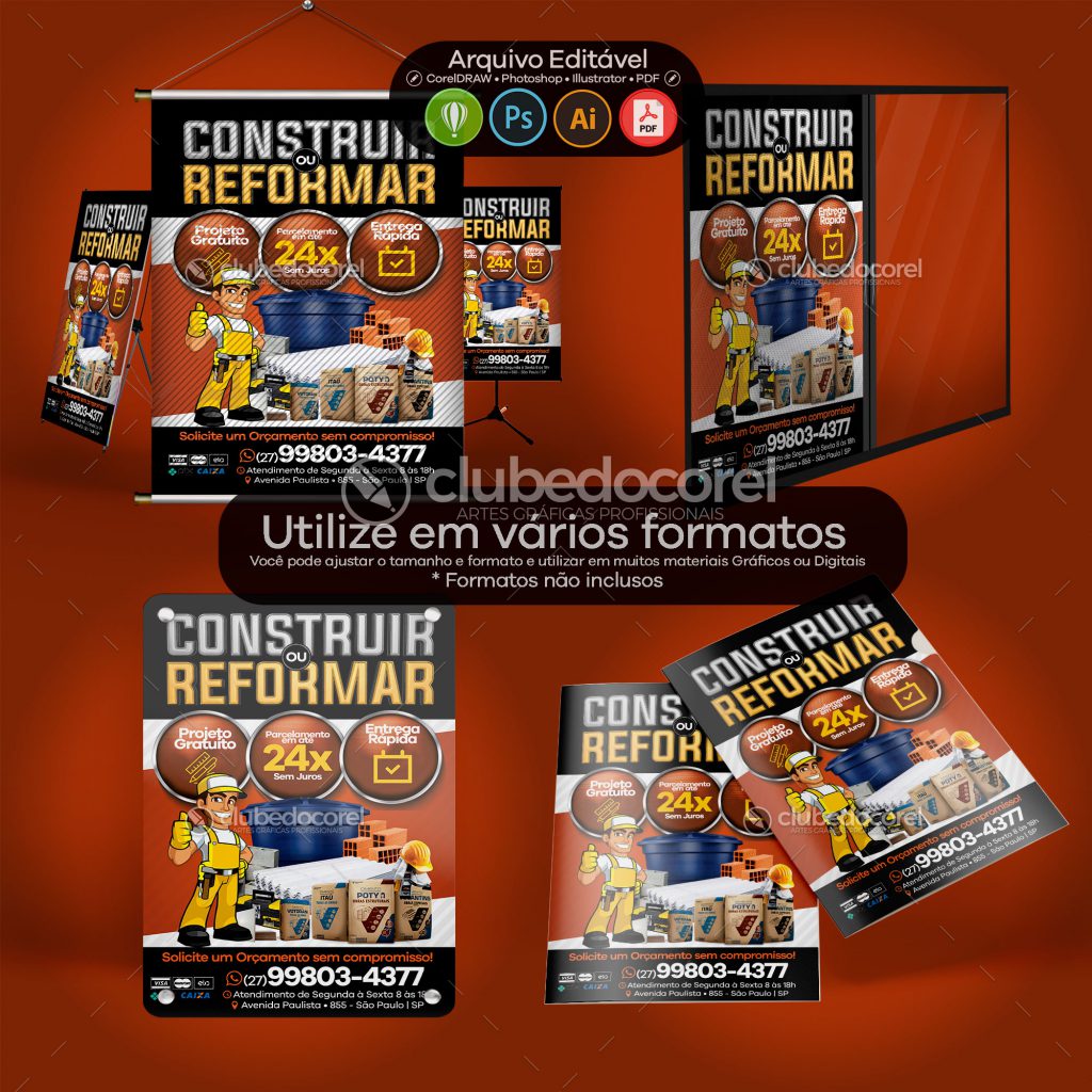 Panfleto Flyer Banner Post Material de Construcao Encarte Ofertas Modelo Pronto Clube do Corel 03 04 Panfleto Flyer Banner Post Material de Construcao Encarte Ofertas Modelo Pronto Clube do Corel 03 04