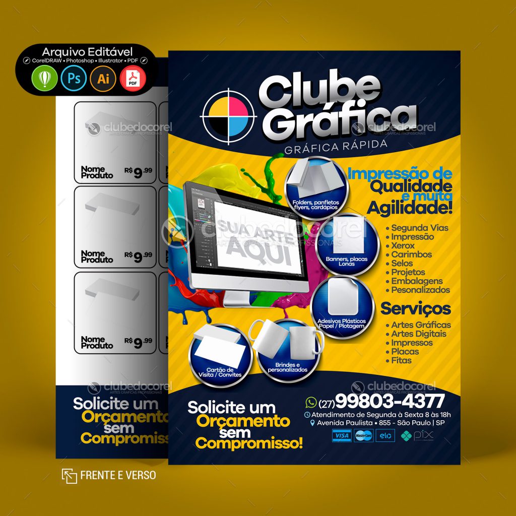 Panfleto Flyer Arte Post Banner Grafica Rapida Digital Sublimacao Brindes Clube do Corel 04 01 Panfleto Flyer Arte Post Banner Grafica Rapida Digital Sublimacao Brindes Clube do Corel 04 01