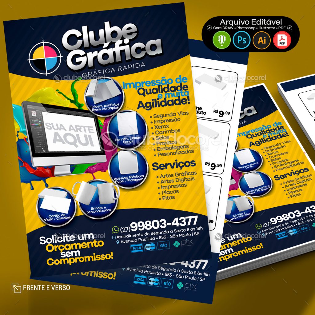 Panfleto Flyer Arte Post Banner Grafica Rapida Digital Sublimacao Brindes Clube do Corel 04 02 Panfleto Flyer Arte Post Banner Grafica Rapida Digital Sublimacao Brindes Clube do Corel 04 02