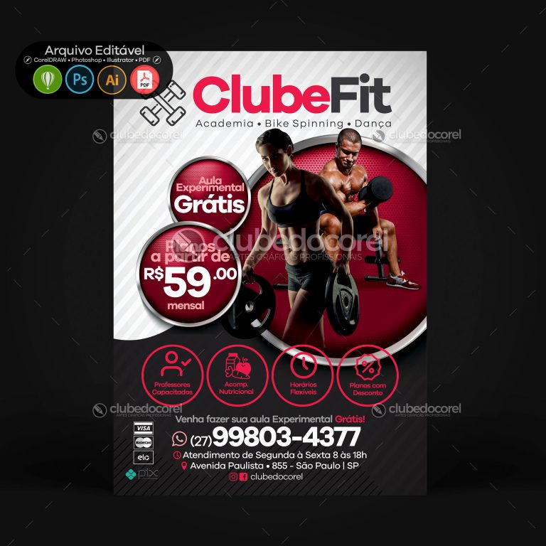 Panfleto / Flyer / Banner / Post - Academia #03 [CDR PSD AI PDF]