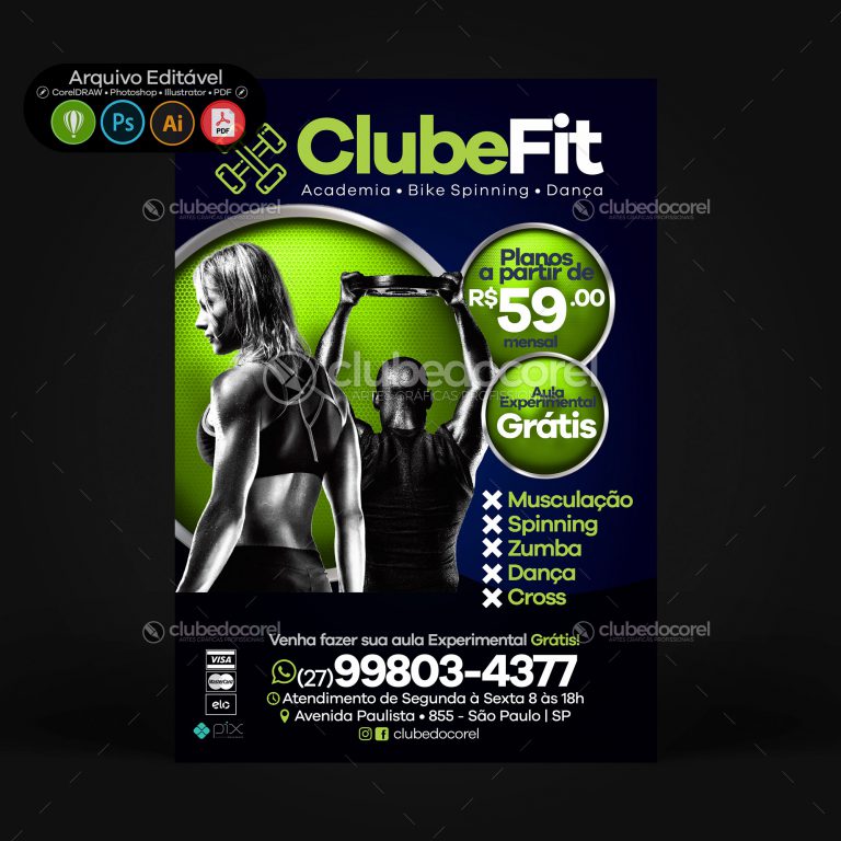 Panfleto / Flyer / Banner / Post - Academia #04 [CDR PSD AI PDF]