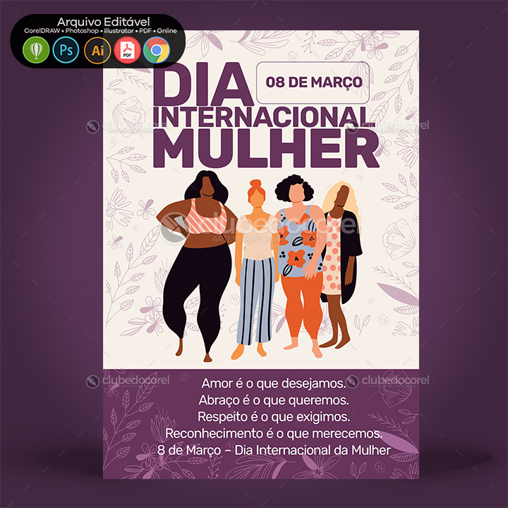 Dia Internacional da Mulher - Panfleto Flyer Arte Banner Post 03 01