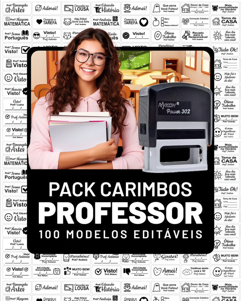 Carimbo Professor - Pack 100 Modelos [CDR PDF EPS AI]